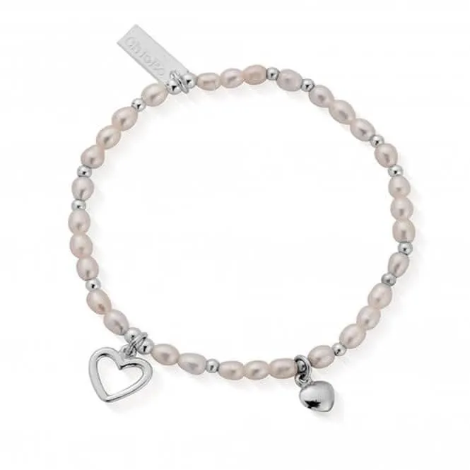 Chlobo Jewellery Confetti Falls Silver Forever Love Pearl Bracelet 18cm SBFOREVER18