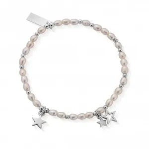 Chlobo Jewellery Confetti Falls Silver Life Long Magic Pearl Bracelet 18cm SBLLMAGIC18