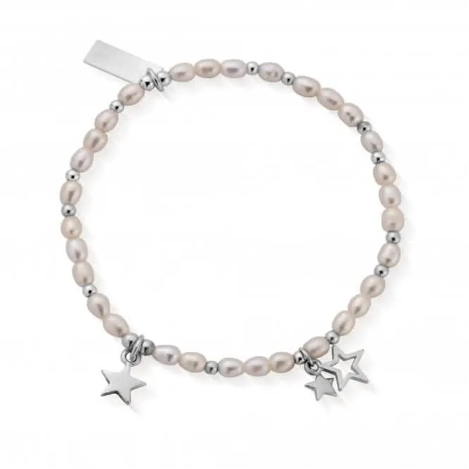 Chlobo Jewellery Confetti Falls Silver Life Long Magic Pearl Bracelet 18cm SBLLMAGIC18