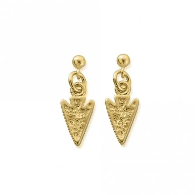 Chlobo Jewellery Gold Arrow Head Drop Earrings GEST4008