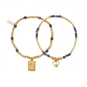 Chlobo Jewellery Gold Celebrate Sodalite Set Of 2 Bracelets GBSET33711092
