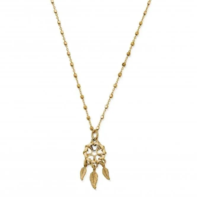 Chlobo Jewellery Gold Delicate Cube Dream Catcher Necklace GNDC3291