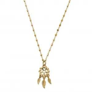 Chlobo Jewellery Gold Delicate Cube Dream Catcher Necklace GNDC3291