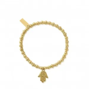 Chlobo Jewellery Gold Didi Sparkle Hamsa Hand Bracelet GBDS2070