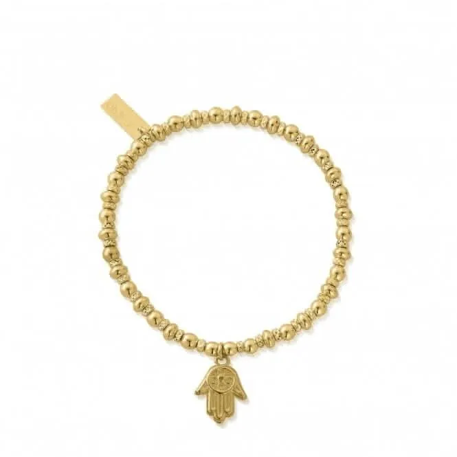 Chlobo Jewellery Gold Didi Sparkle Hamsa Hand Bracelet GBDS2070