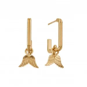 Chlobo Jewellery Gold Guidance Rectangular Hoop Earrings GEH3393