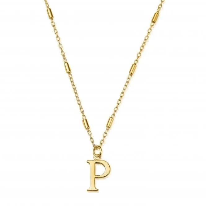 Chlobo Jewellery Gold Iconic Initial P Necklace GNCC4041P