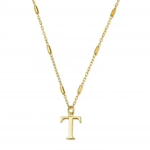 Chlobo Jewellery Gold Iconic Initial T Necklace GNCC4041T