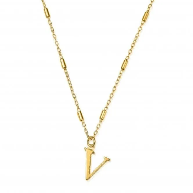 Chlobo Jewellery Gold Iconic Initial V Necklace GNCC4041V