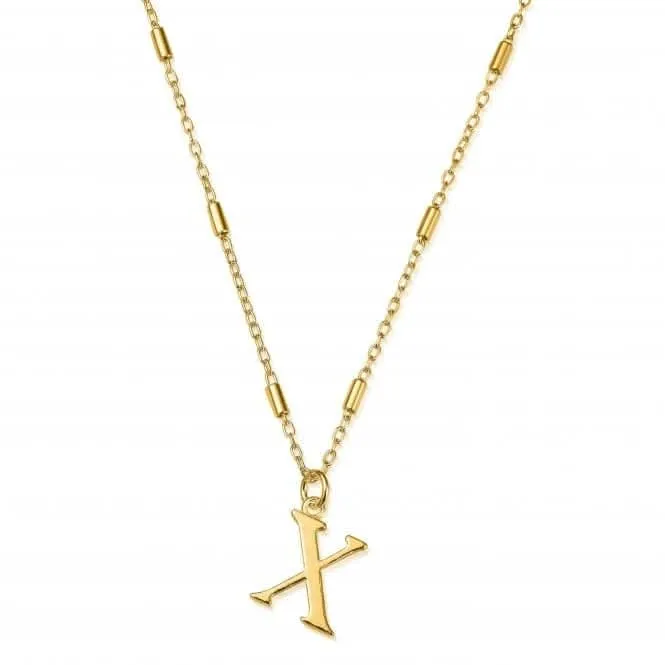 Chlobo Jewellery Gold Iconic Initial X Necklace GNCC4041X