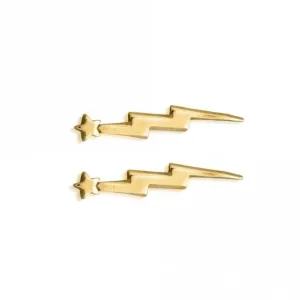 Chlobo Jewellery Gold Lightening Bolt Cuff Earring GEST4000