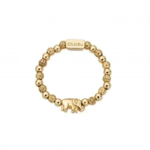 Chlobo Jewellery Gold Mini Lucky Elephant Ring