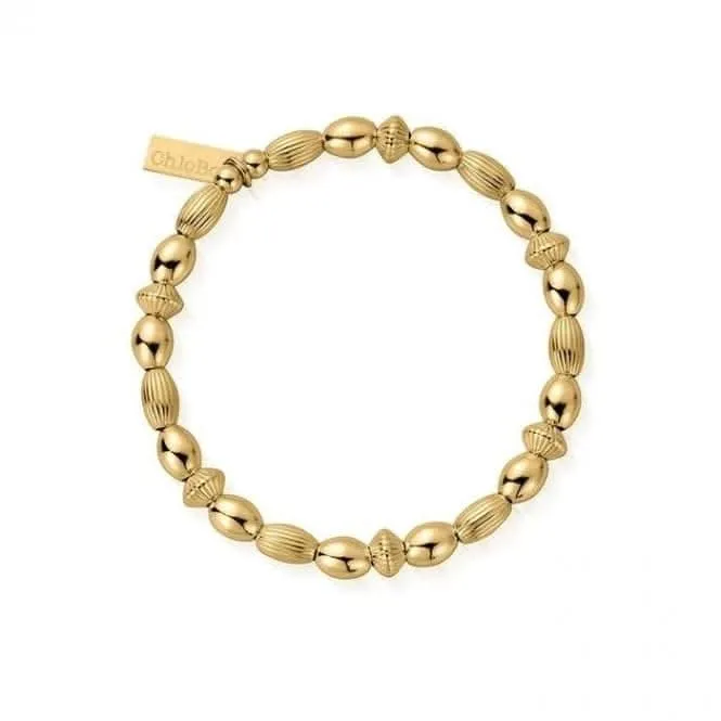 Chlobo Jewellery Gold Mini Oval Disc Bracelet GBMOD