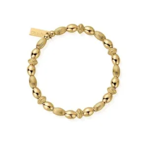 Chlobo Jewellery Gold Mini Oval Disc Bracelet GBMOD