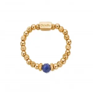 Chlobo Jewellery Gold Sparkle Sodalite Ring