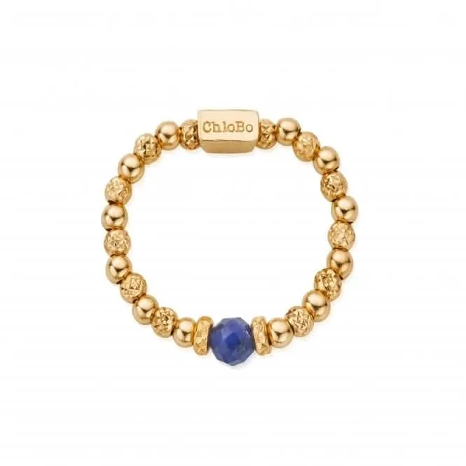 Chlobo Jewellery Gold Sparkle Sodalite Ring