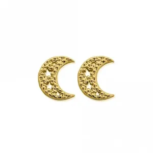 Chlobo Jewellery Gold Starry Moon Stud Earrings GEST3099