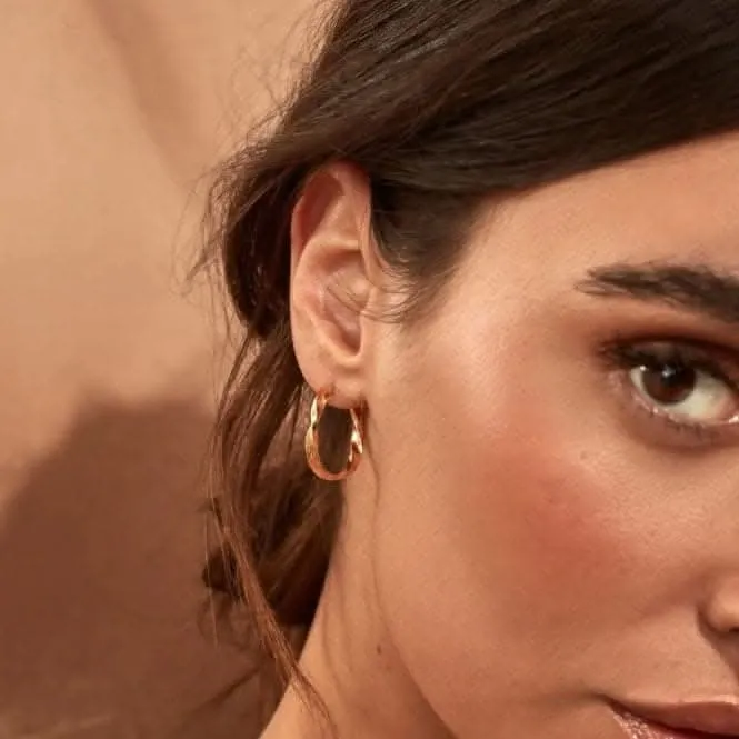 Chlobo Jewellery Gold Sun Twisted Hoop Earrings GEH3207