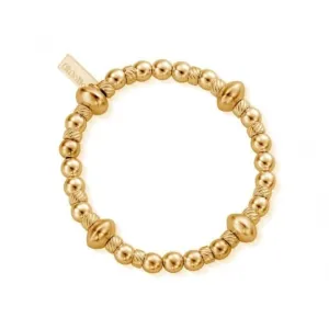 Chlobo Jewellery Gold Twisted Disc Filler Bracelet GBTDISC