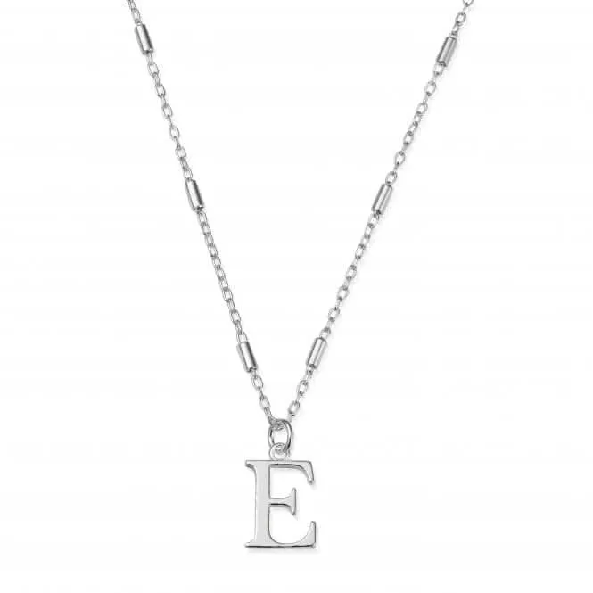 Chlobo Jewellery Iconic Initial E Silver Necklace SNCC4040E