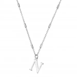 Chlobo Jewellery Iconic Initial N Silver Necklace SNCC4040N