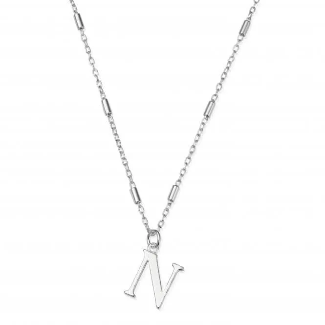 Chlobo Jewellery Iconic Initial N Silver Necklace SNCC4040N