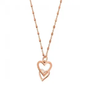 Chlobo Jewellery Rose Interlocking Love Heart Necklace RNDC573