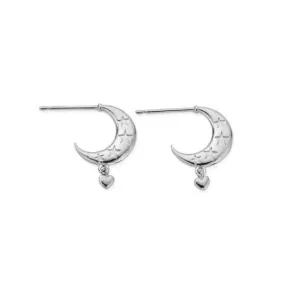 Chlobo Jewellery Silver Love By The Moon Huggie Hoop Earrings SEH3394