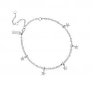 Chlobo Jewellery Sterling Silver Mini Cute Multi Star Anklet SANMC3028