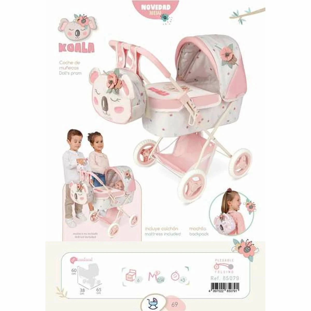 De Cuevas Koala Collection Dolls Pram & Accessories