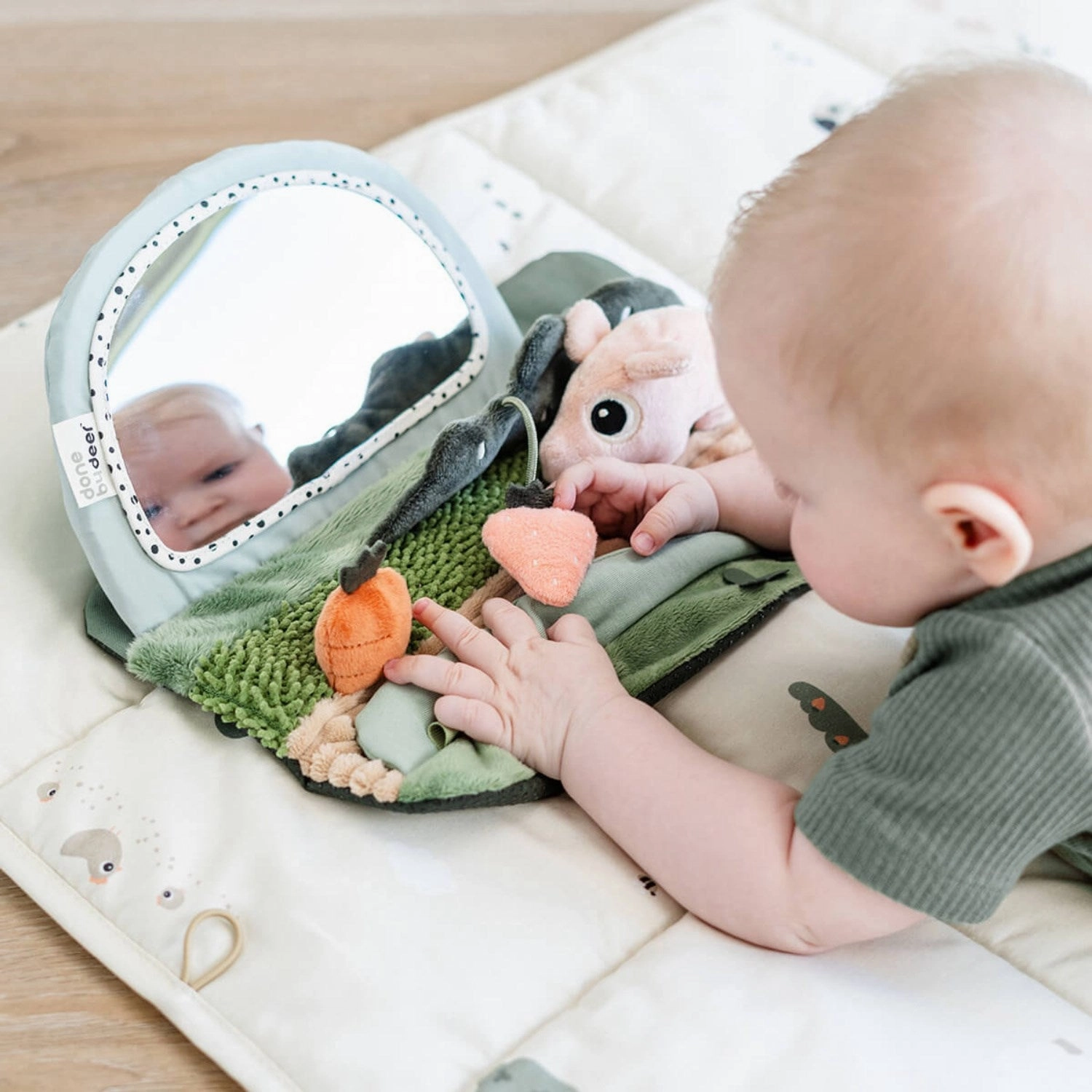 DonebyDeer Color Mix Tummy time Sensory Mirror Tiny farm