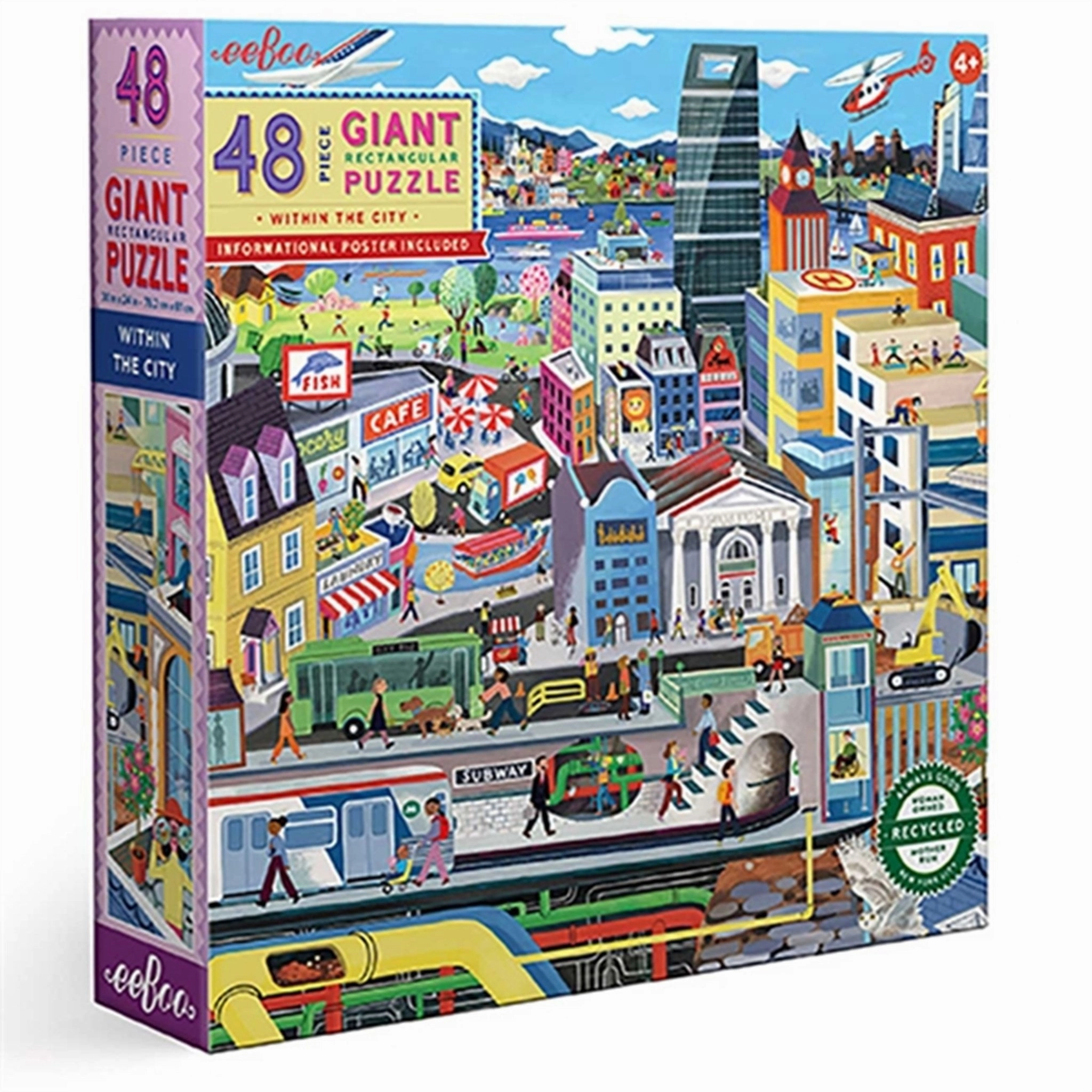 Eeboo Jumbo Puzzle 48 Pieces - The City