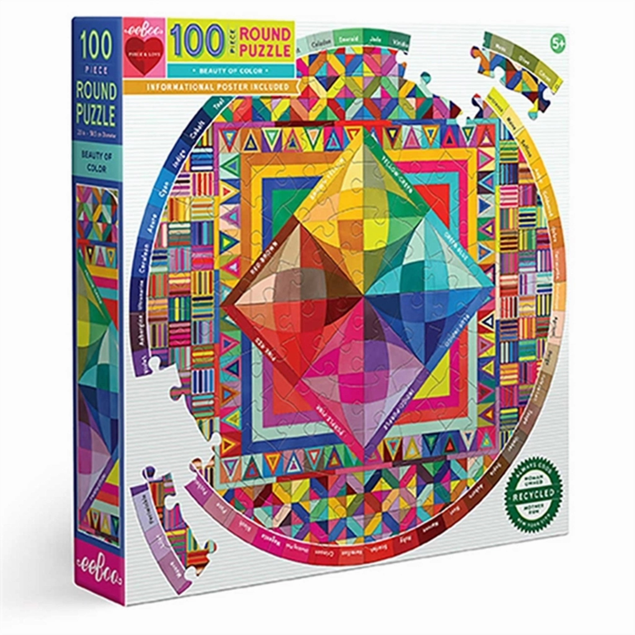 Eeboo Round Puzzle 100 Pieces - Beauty Of Colour