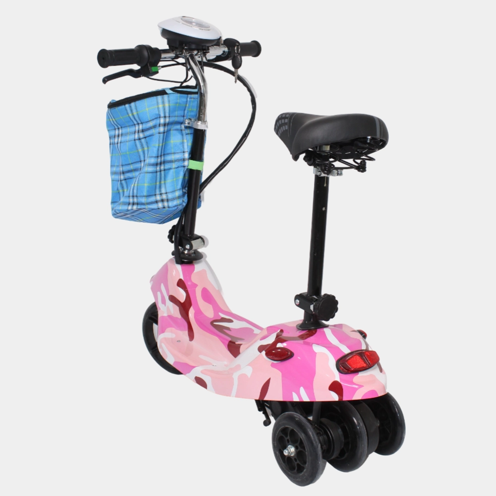 Electric Scooter for Kids with Headlight and Contact - Pink Camouflage