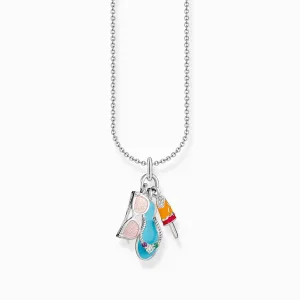 Essentials Sterling Silver Colourful Summer Necklace KE2228-340-7-L45V Thomas Sabo Necklaces