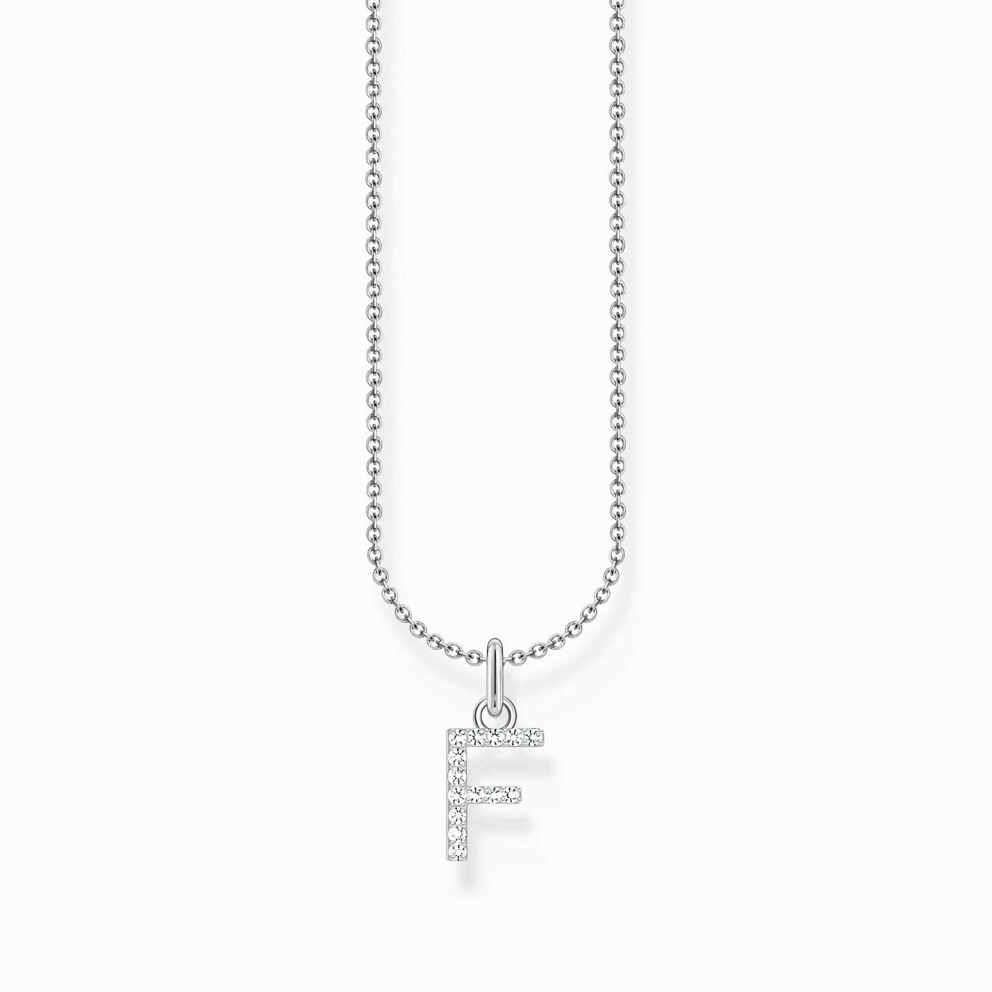 Essentials Sterling Silver With Zirconia letter F Necklace KE2245-051-14-L45V Thomas Sabo Necklaces