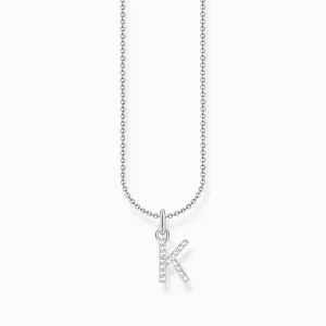 Essentials Sterling Silver With Zirconia letter K Necklace KE2250-051-14-L45V Thomas Sabo Necklaces
