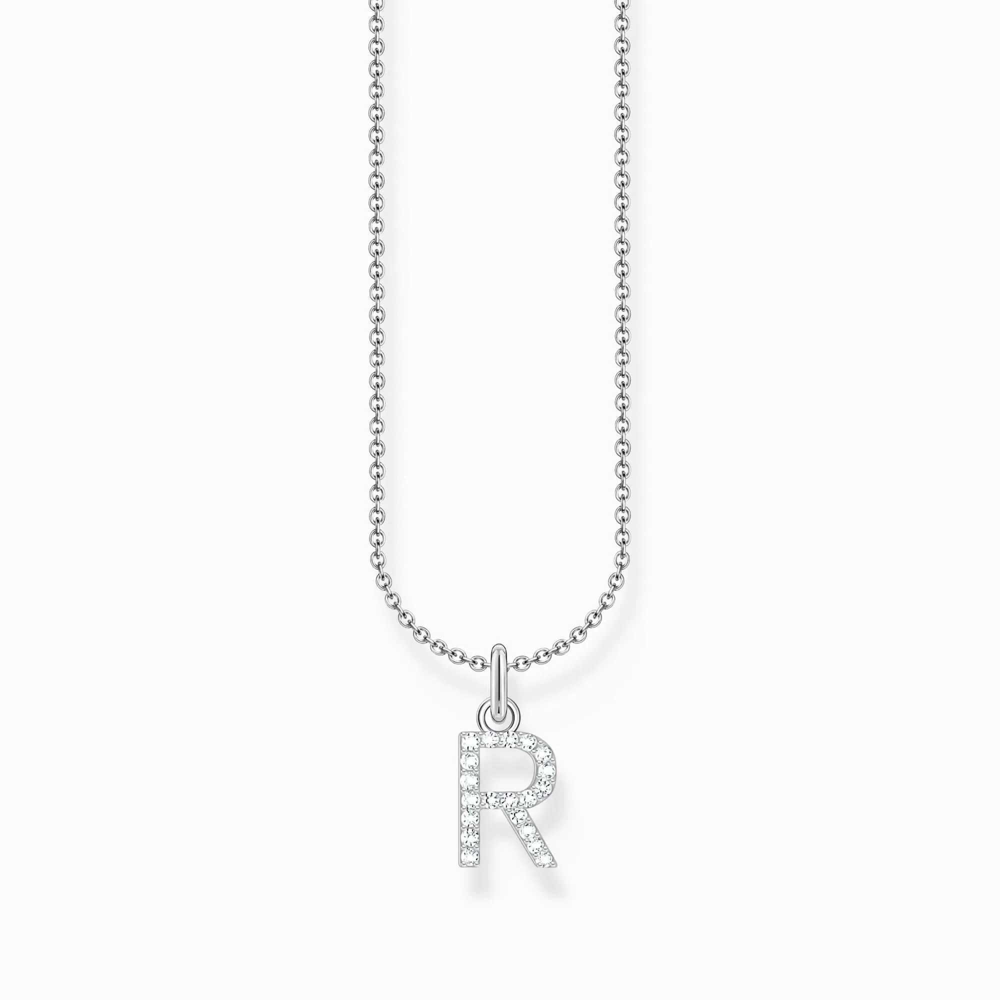 Essentials Sterling Silver With Zirconia letter R Necklace KE2257-051-14-L45V Thomas Sabo Necklaces