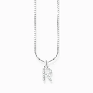 Essentials Sterling Silver With Zirconia letter R Necklace KE2257-051-14-L45V Thomas Sabo Necklaces
