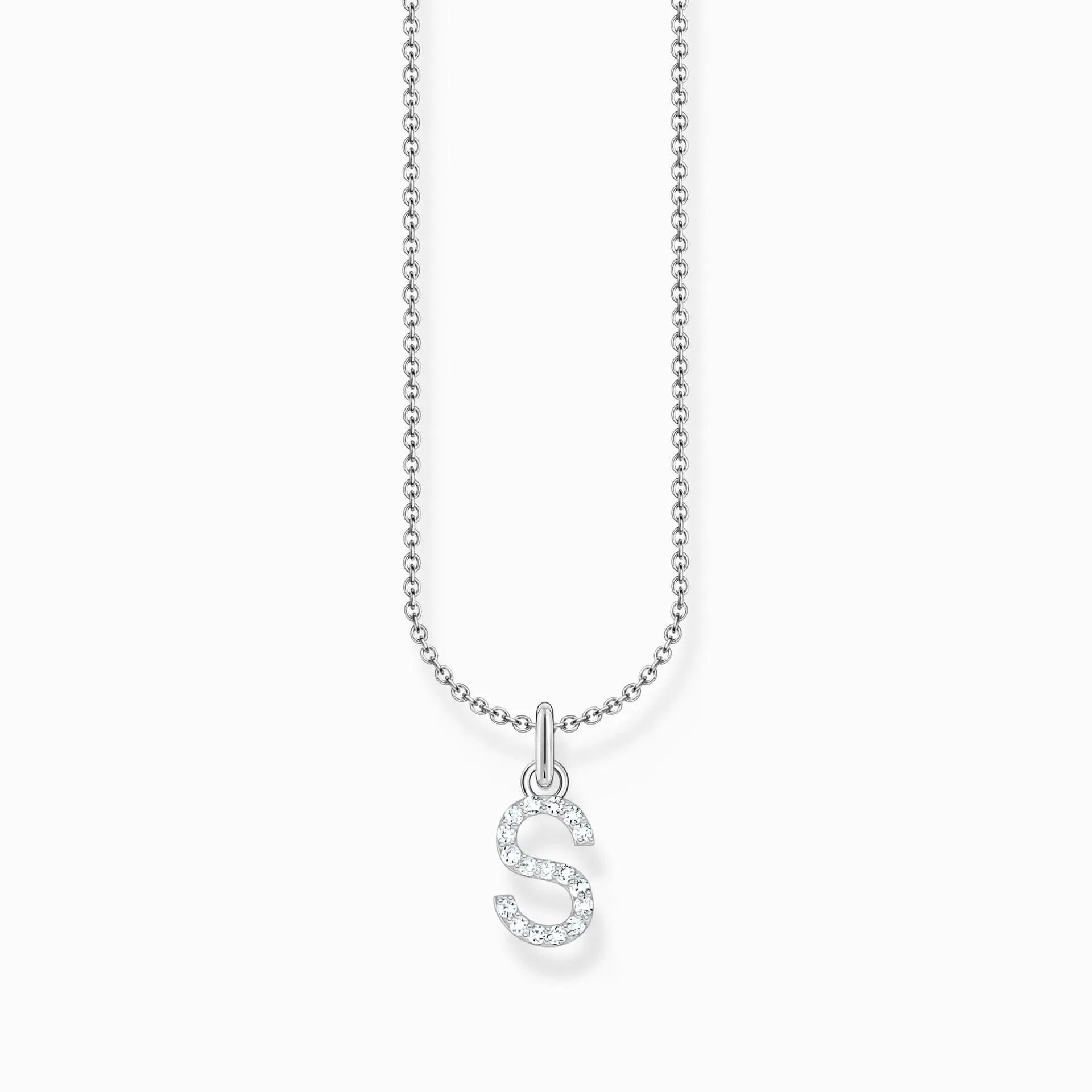 Essentials Sterling Silver With Zirconia letter S Necklace KE2258-051-14-L45V Thomas Sabo Necklaces