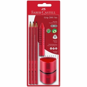 Faber Castell Grip 2001 Pencils Twin Sharpener Red