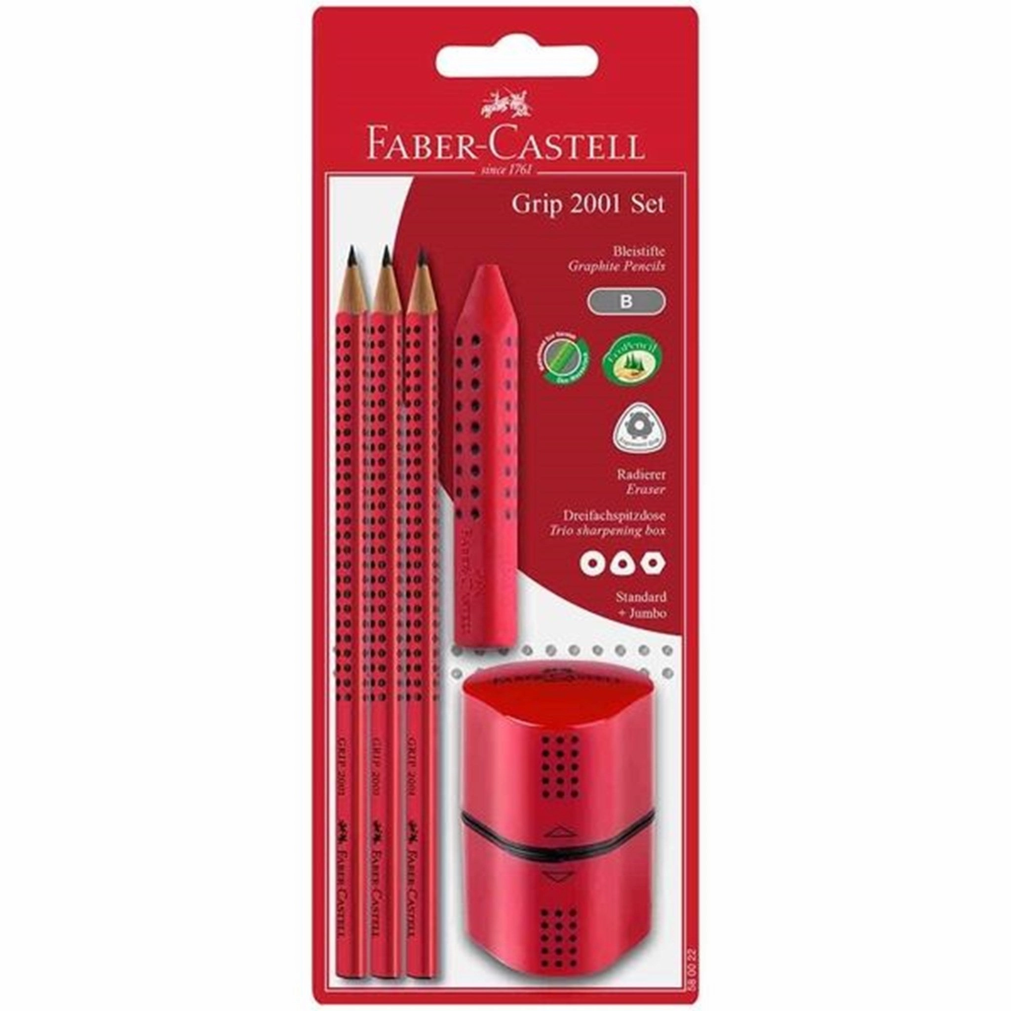 Faber Castell Grip 2001 Pencils Twin Sharpener Red