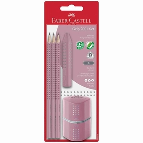 Faber Castell Grip 2001 Pencils Twin Sharpener Rose