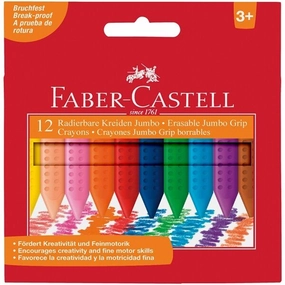Faber Castell Jumbo Grip Erasable 12 Colours