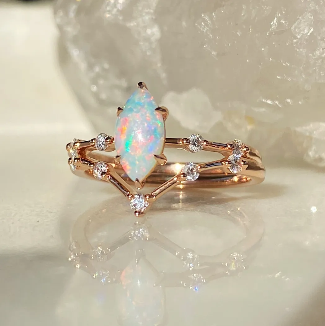 Forever Jewellery Hermione Opal Rosegold Ring