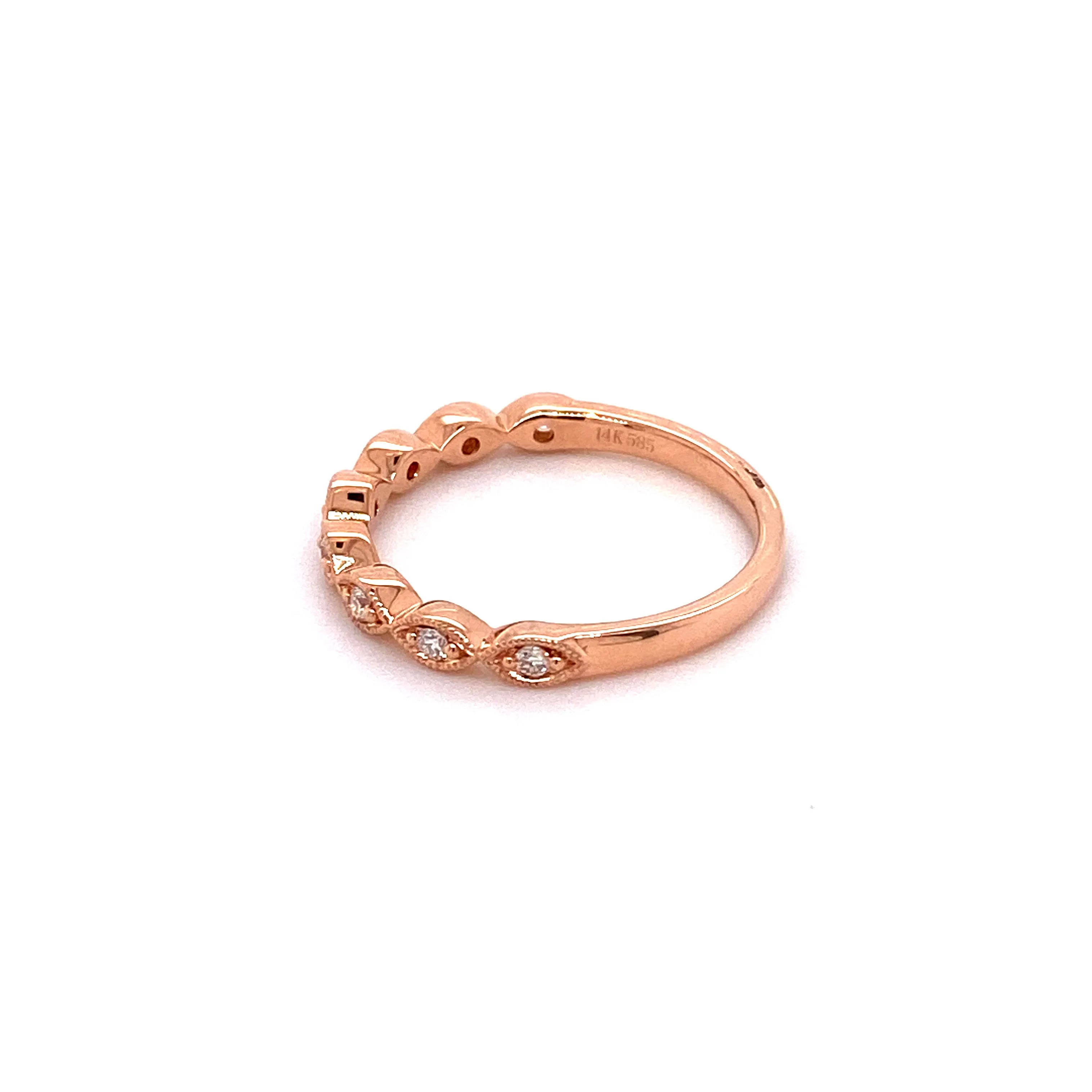 Forever Jewellery Marquise Rosegold Stacker Ring