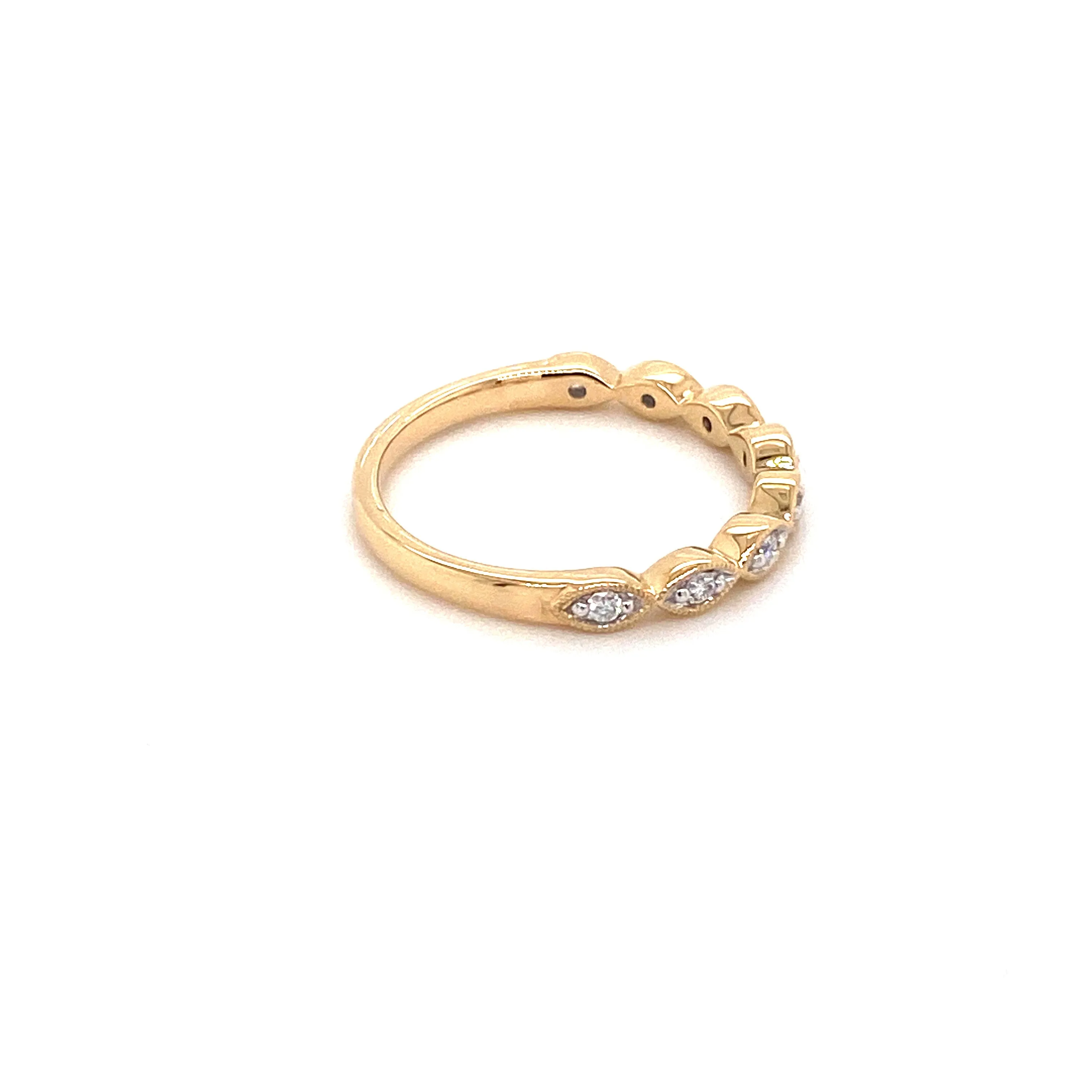 Forever Jewellery Marquise Yellow Gold Stacker Ring