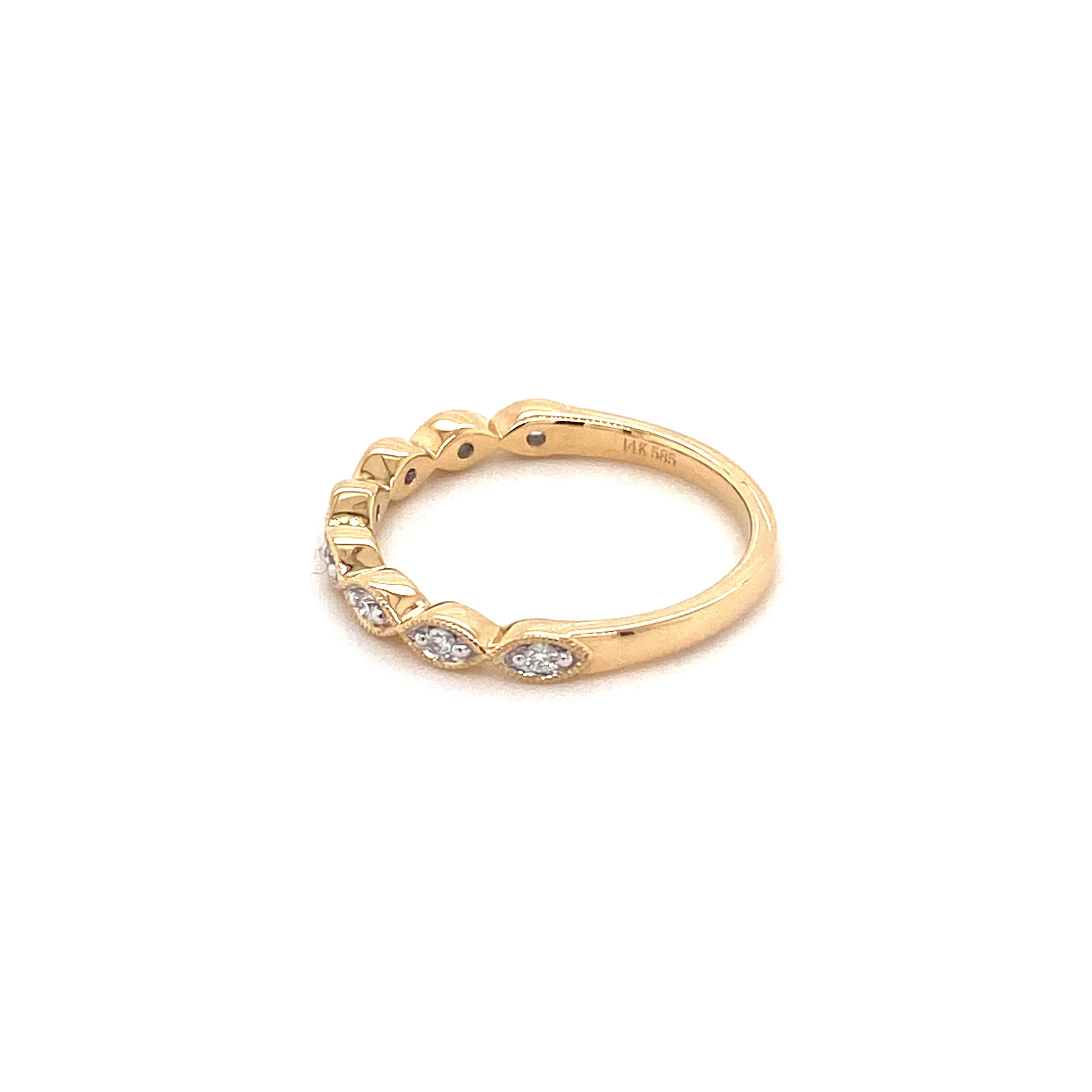 Forever Jewellery Marquise Yellow Gold Stacker Ring