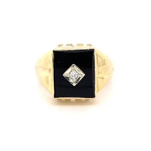 Forever Jewellery Onyx Gold Ring