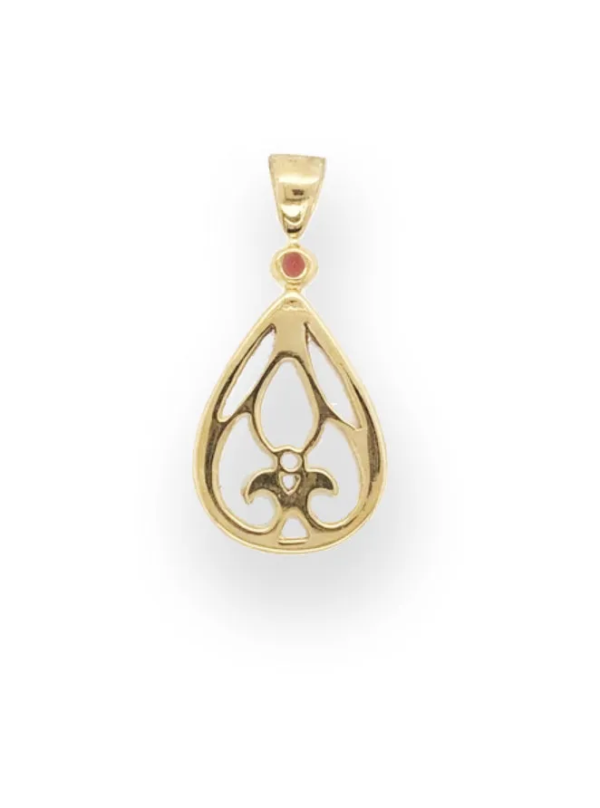Forever Jewellery Pearl Teardrop with Garnet Pendant